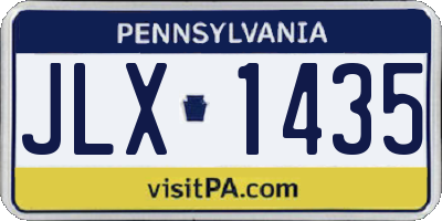 PA license plate JLX1435