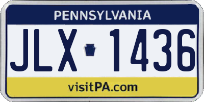 PA license plate JLX1436