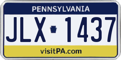 PA license plate JLX1437