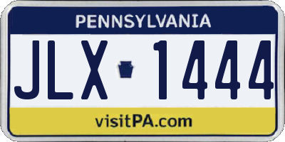 PA license plate JLX1444