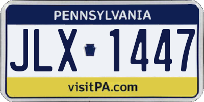 PA license plate JLX1447