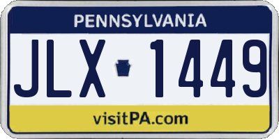 PA license plate JLX1449