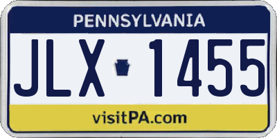 PA license plate JLX1455