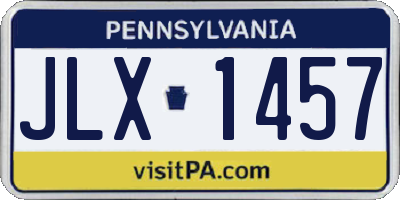 PA license plate JLX1457