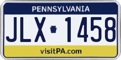PA license plate JLX1458