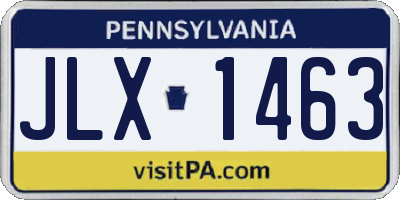 PA license plate JLX1463