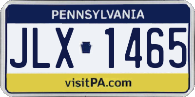 PA license plate JLX1465