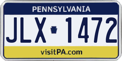 PA license plate JLX1472