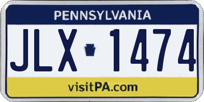 PA license plate JLX1474