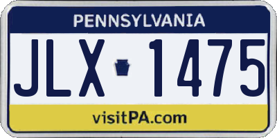 PA license plate JLX1475