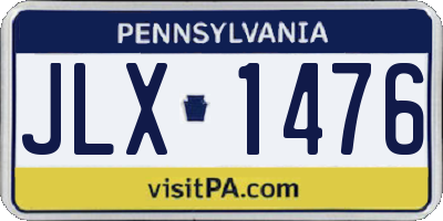 PA license plate JLX1476