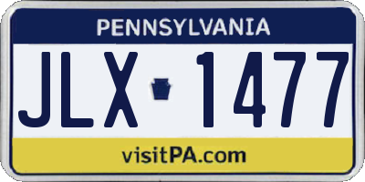 PA license plate JLX1477