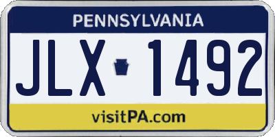 PA license plate JLX1492