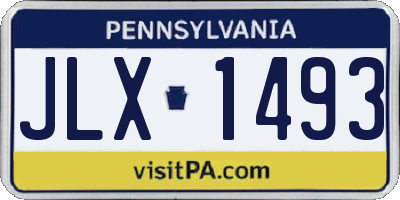 PA license plate JLX1493