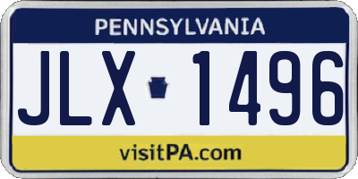 PA license plate JLX1496
