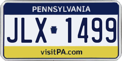 PA license plate JLX1499