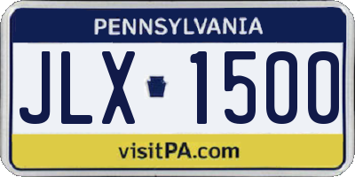 PA license plate JLX1500