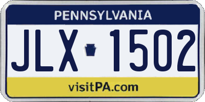 PA license plate JLX1502