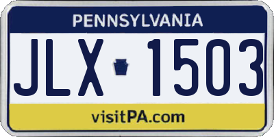 PA license plate JLX1503