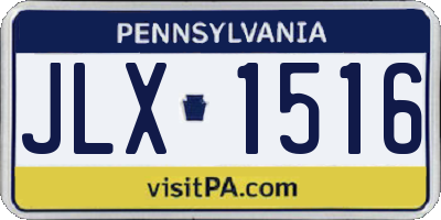 PA license plate JLX1516