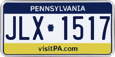PA license plate JLX1517