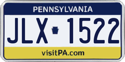 PA license plate JLX1522