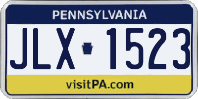 PA license plate JLX1523
