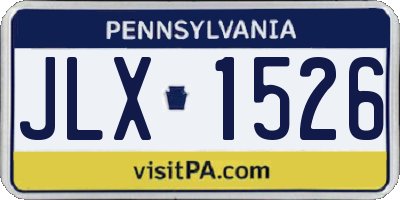 PA license plate JLX1526