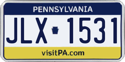 PA license plate JLX1531