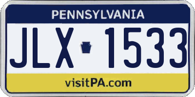 PA license plate JLX1533