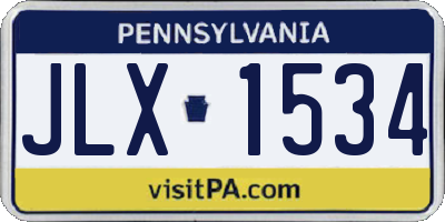 PA license plate JLX1534