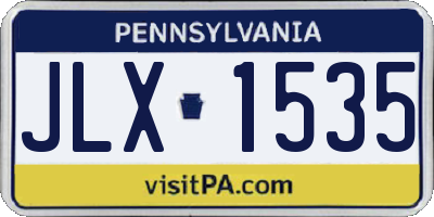PA license plate JLX1535