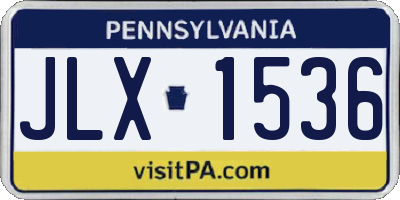 PA license plate JLX1536