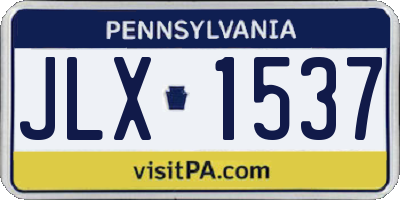 PA license plate JLX1537