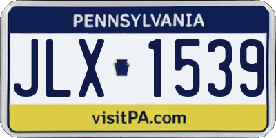 PA license plate JLX1539