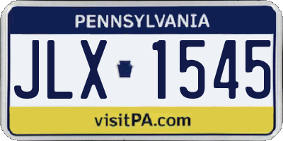 PA license plate JLX1545