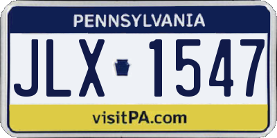 PA license plate JLX1547