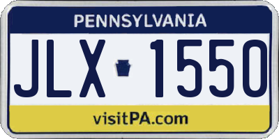 PA license plate JLX1550