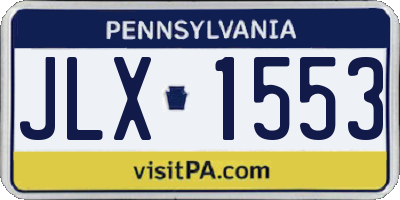 PA license plate JLX1553