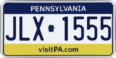 PA license plate JLX1555
