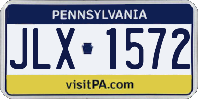PA license plate JLX1572