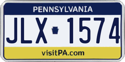 PA license plate JLX1574