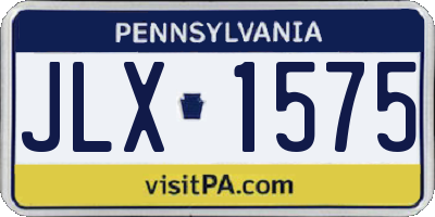 PA license plate JLX1575