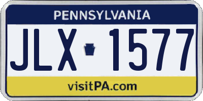 PA license plate JLX1577
