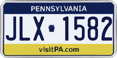 PA license plate JLX1582