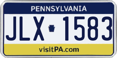 PA license plate JLX1583
