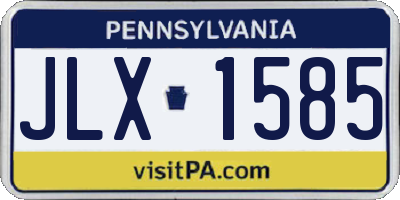 PA license plate JLX1585