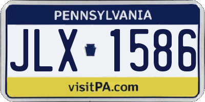 PA license plate JLX1586
