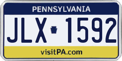 PA license plate JLX1592