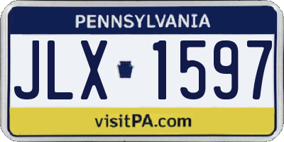 PA license plate JLX1597